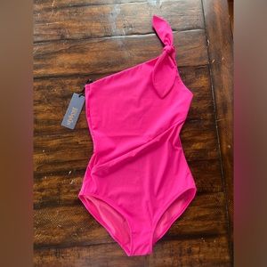 NWT Stylest System One Shoulder Ultra Pink One Piece Swimsuit Sz XS